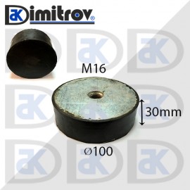 Антивибрационен тампон М16 х Ø 100 х 30 mm